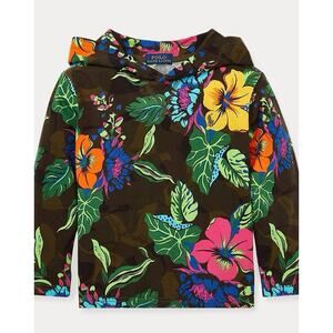 Polo Ralph Lauren Kids 3 3T Floral Jersey Hooded Tee Long Sleeve Pullover Pony
